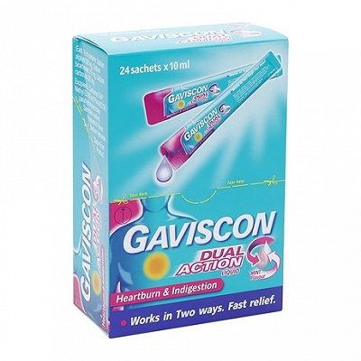[T01637] Gaviscon Dual Action Anh (H/24gói) (Hồng) Date 08/2026