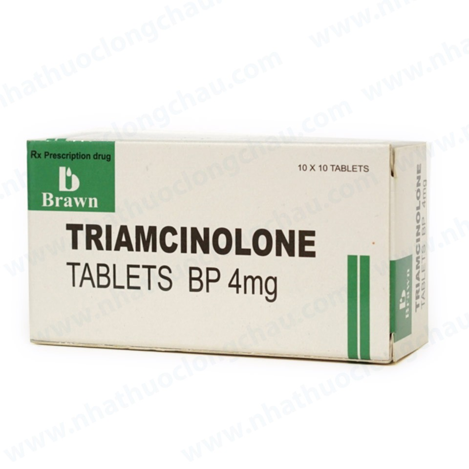 [T01771] Triamcinolone 4mg Brawn Ấn Độ (H/100v) Date 08/2027