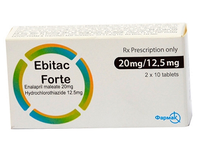 [T01859] Ebitac Forte 20mg/12.5mg Farmak (H/20v) Date 11/2025