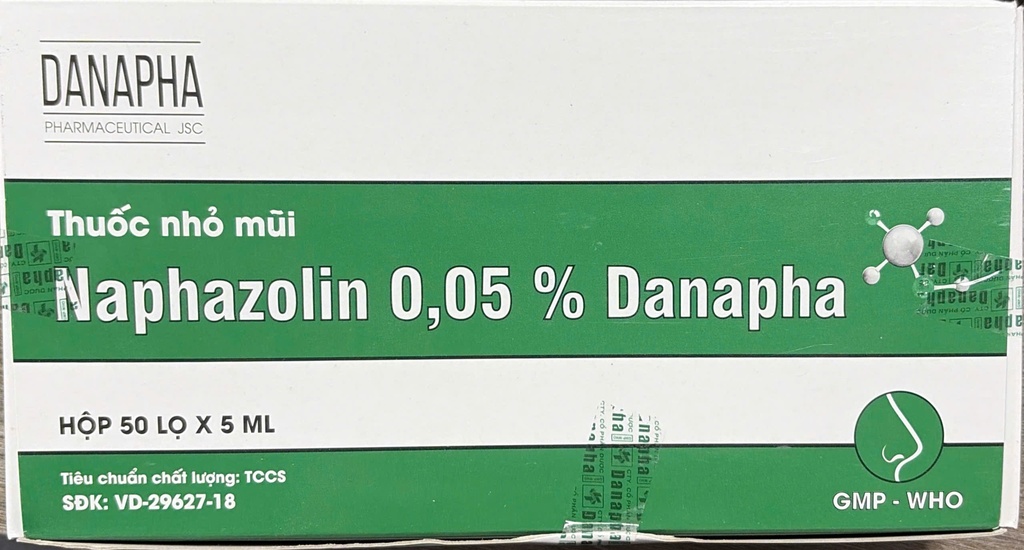 [T02228] Naphazolin 0.05% Nhỏ Mũi Đà Nẵng (H/50lọ/5ml)