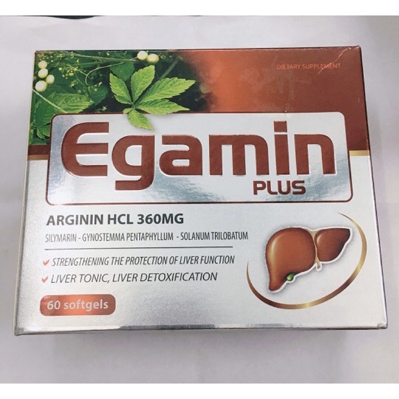 [T02694] Egamin Plus Arginin 360mg Bổ Gan Giải Độc Tradiphar (H/60v) Date 05/2026