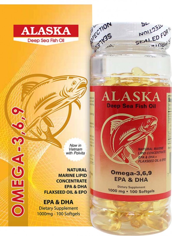 [T03028] Alaska Deep sea fish oil Omega 369 Nu-health  Mỹ (Lọ/100v) 