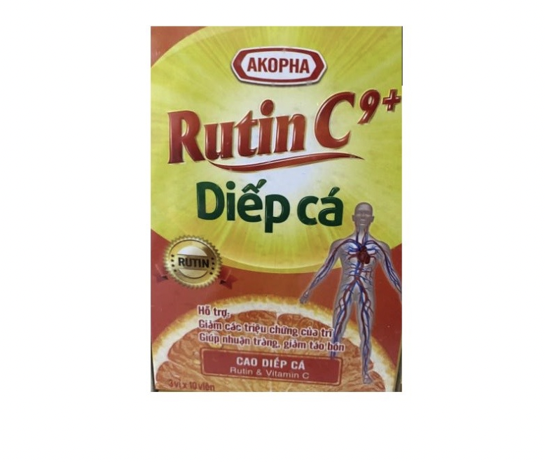 [T05871] Rutin C 9+ diếp cá Akopha Pháp (H/30v)