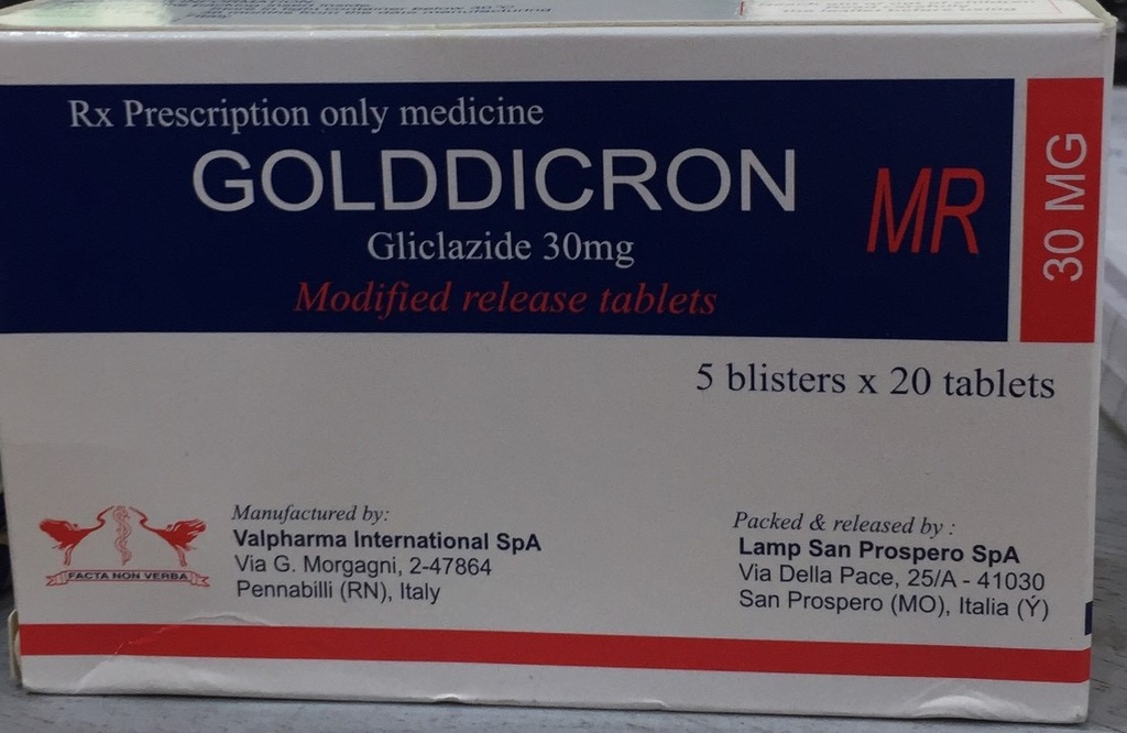Golddicron MR Gliclazide 30mg Ý (H/100v) date 12/2026