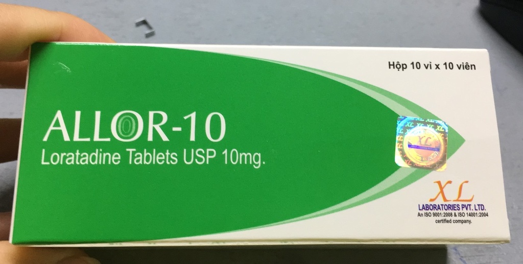 Allor 10 loratadine 10mg Ấn Độ (H/100v) Date 01/2027
