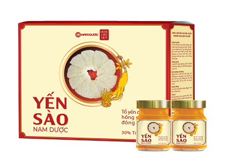 Yến sào Nam Dược tổ yến chưng hồng sâm và đông trùng (H/6lọ/70ml)vàng Date 03/2027