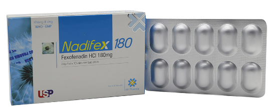 Nadifex Fexofenadin 180mg USP (H/10v) Date 03/2027