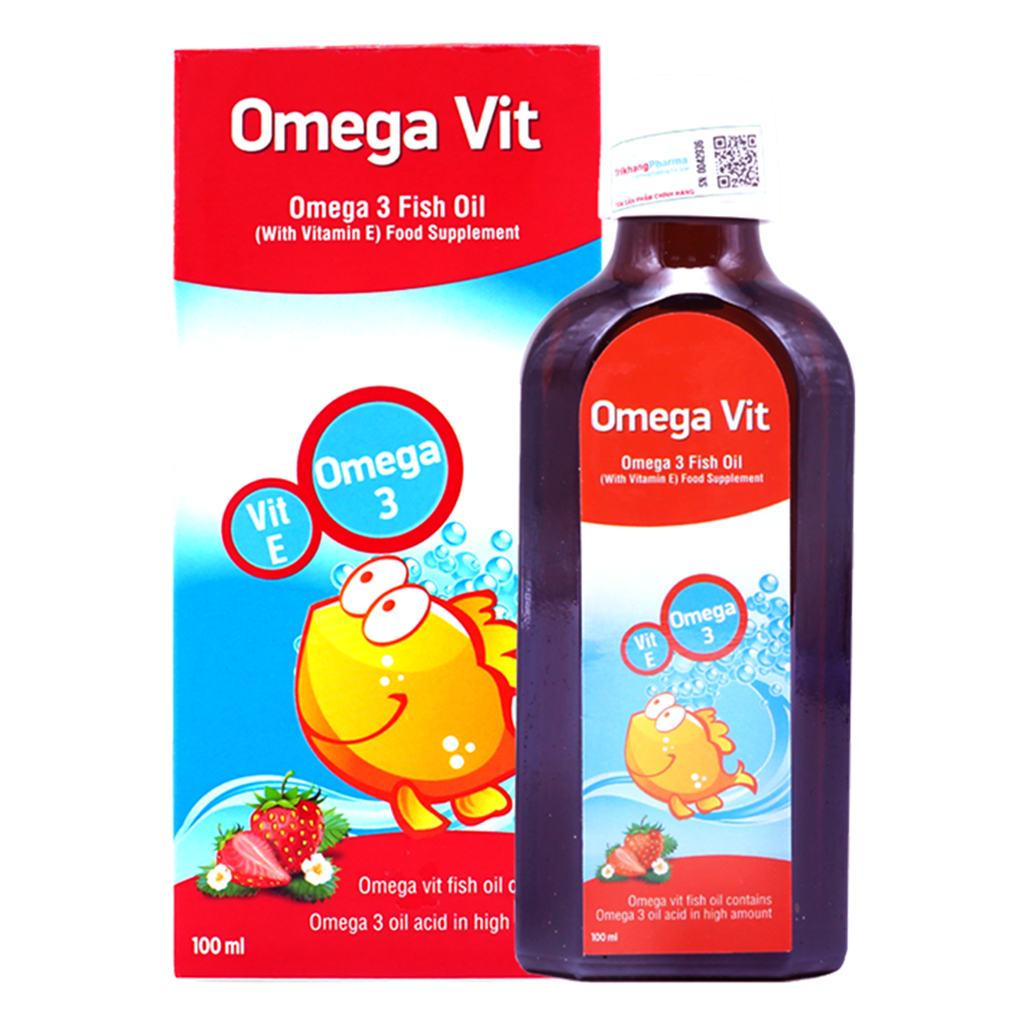 Omega Vit Omega 3 Fish Oil (Lọ/100ml) Màu Đỏ 