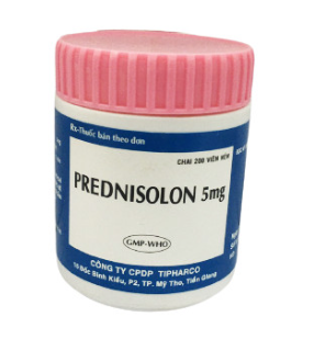 Prednisolon 5mg viên nén Tipharco (Lọ/200v) nắp hồng Date 04/2027
