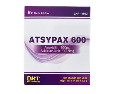 Atsypax Amoxicillin 600mg Hà Tây (H/14gói/2,2g) date 12/2026