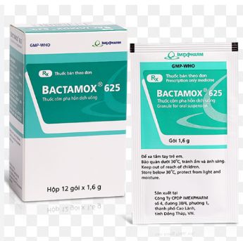 Bactamox 625 cốm pha hỗn dịch Imexpharm (12 gói x 1.6g) Date 04/2027