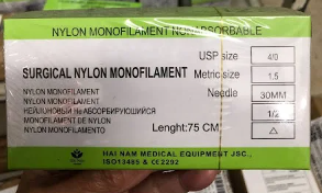 Chỉ khâu phẫu thuật Nylon Hải Nam size 4/0 (H/12c)