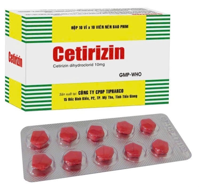 Cetirizin 10mg Tipharco Tiền Giang (H/100v) Date 06/2027