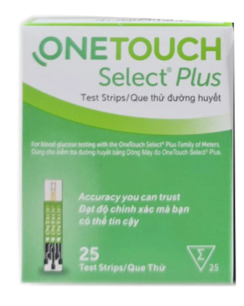 Que thử đường huyết Onetouch Select Plus Lifescan (H/25que) Date 10/2027