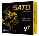 [T14531] Bao cao su Sato Comdoms Super Thin & Sensitive (H/3c) Đen