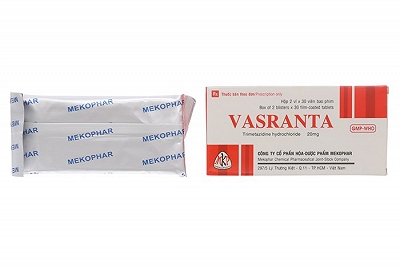 Vasranta Trimetazidin 20mg Mekophar (H/60v) (Vastarel nội) date 12/2025