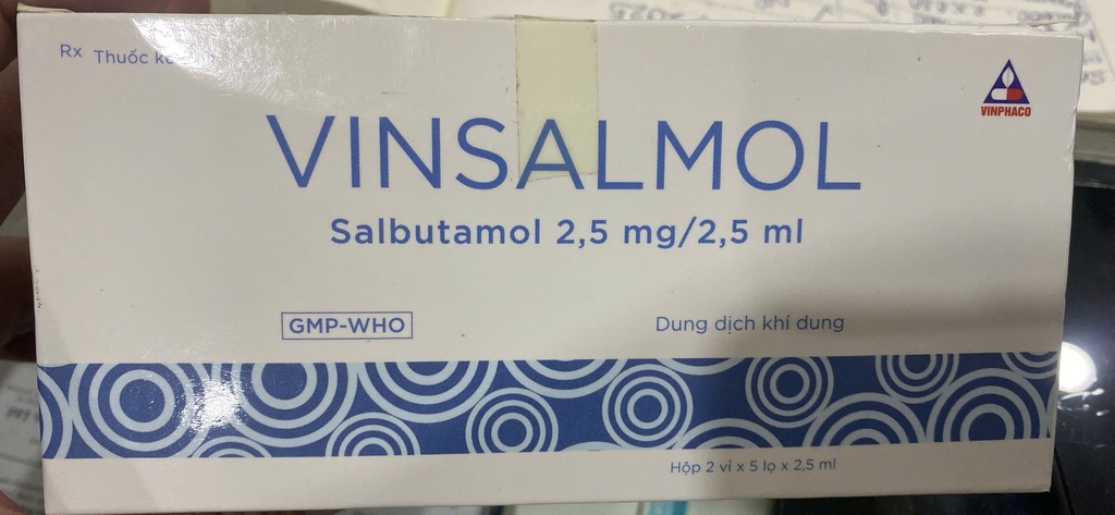 Dung Dịch Khí Dung Vinsalmol Salbutamol 2,5mg/2,5ml Vinphaco (H/10o) Hộp bé