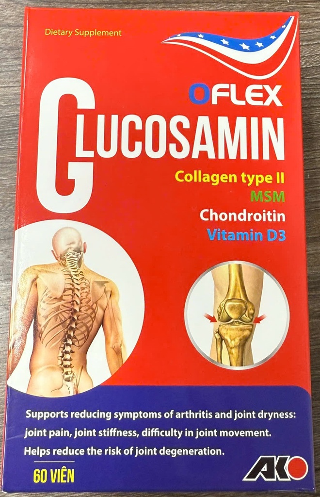 Oflex Glucosamin Akopha Pháp (Lọ/60v) Đỏ
