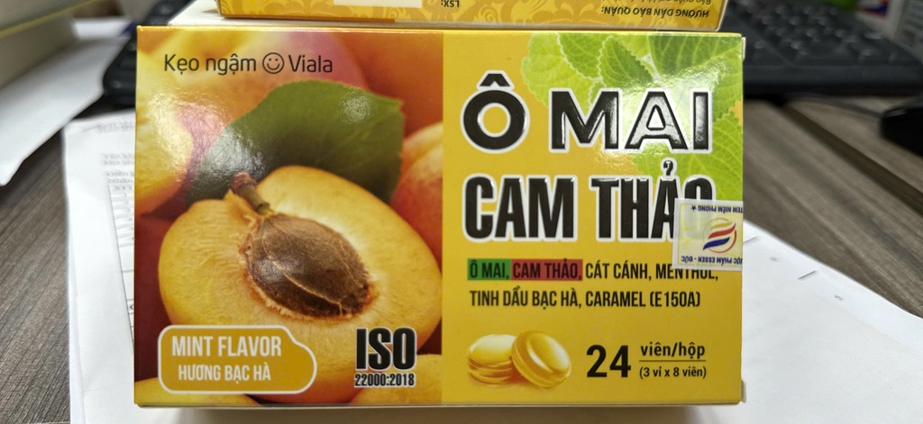 Kẹo ngậm Viala Ô Mai Cam Thảo (H/24v)