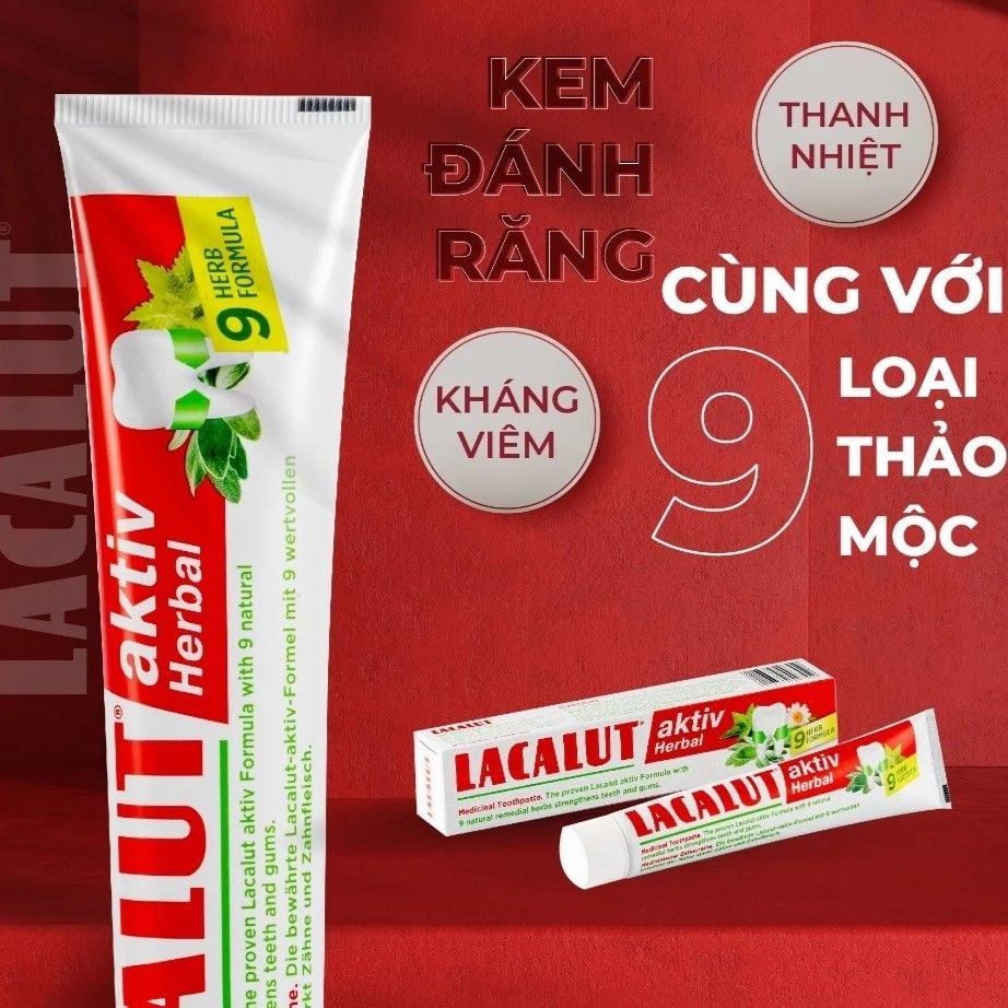 Kem Đánh Răng Lacalut Aktive Herbal (Tuýp/75ml) date 09/2027