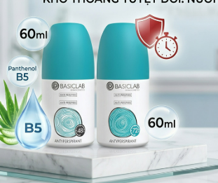 Lăn Khử Mùi Basiclab Dermocosmetics Antiperspirant POLVITA (C/60ml)