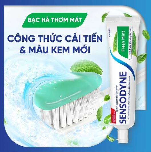 Sensodyne Fresh Mint kem đánh răng GSK (Tuýp/60g) Tuýp Bé
