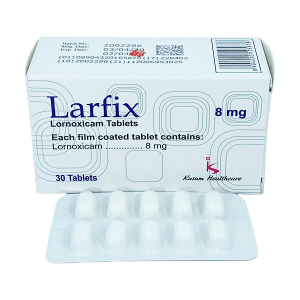 Larfix Lornoxicam 8mg Ấn Độ (H/30viên) date 08/2026