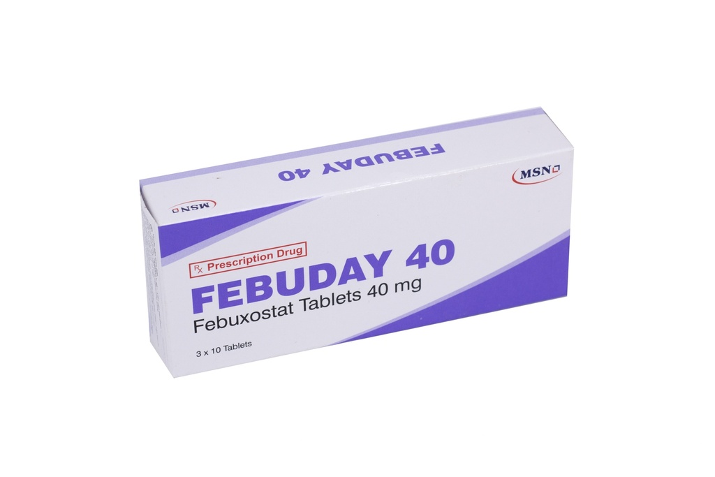Febuday Febuxostat 40mg Ấn Độ (H/30v) Date 07/2027