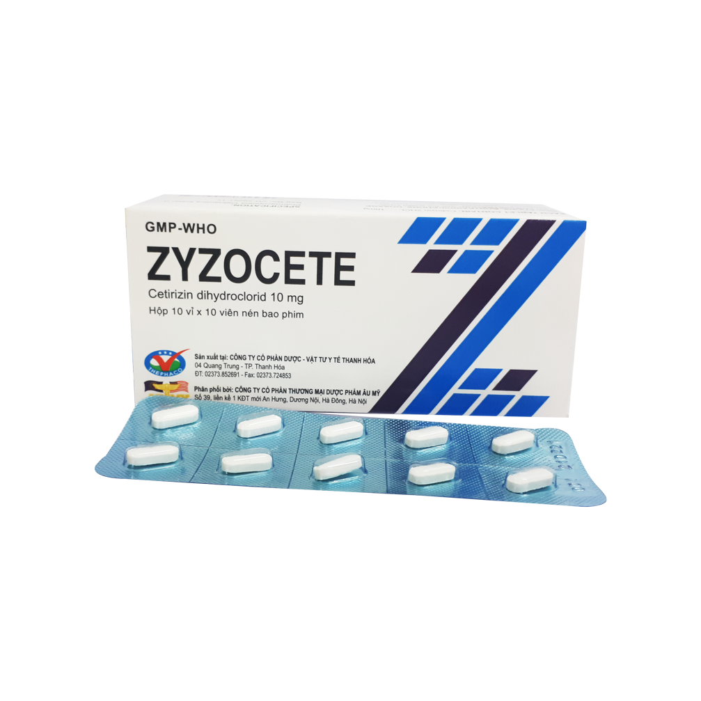 Zyzocete Cetirizin 10mg Thanh Hóa (H/100v)