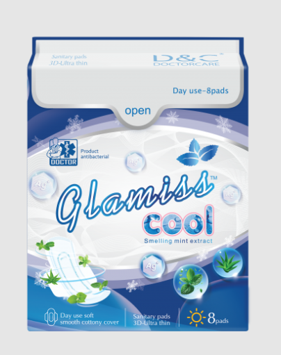 Băng Vệ Sinh Ban Ngày Doctor Care Glamiss cool  (Gói/8 miếng) Màu Xanh 