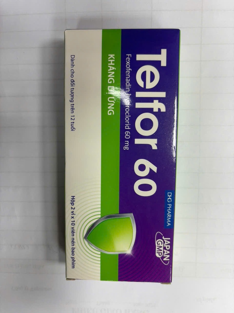  Telfor Fexofenadin 60mg DHG Hậu Giang (H/20v)