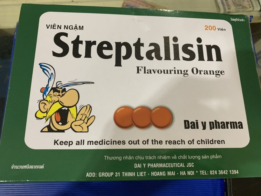 Streptalisin ngậm vị cam Đại Y (H/200v) KHÔNG VỎ