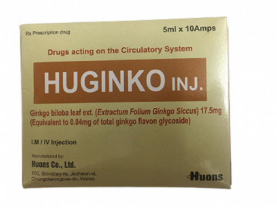 Huginko Ginkgo Extract 17.5mg tiêm Hàn Quốc (H/10o/5ml) Date 10/2027