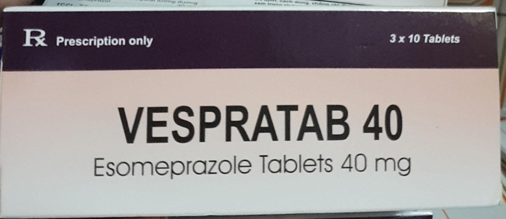 Vespratab 40 Esomeprazol 40mg Sterling (H/30v) Date 05/2026