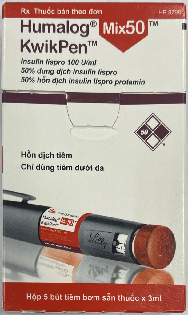 Humalog Mix 50/50 Kwikpen Bút tiêm tiểu đường Lilly France (1bút) Date 02/2027
