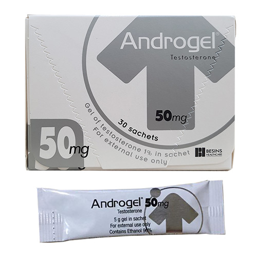 Androgel thuốc bôi testosterone 50mg Besin (H/30gói) Date 04/2027