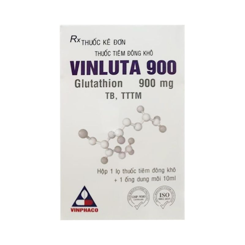 Vinluta Glutathion 900mg bột pha tiêm Vĩnh Phúc (H/1lọ/1o) KHÔNG VỎ