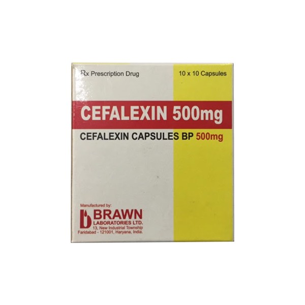  Cefalexin Cephalexin 500mg Brawn (H/100v) 