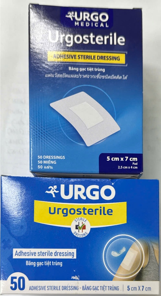Urgo Urgosterile băng gạc tiệt trùng 5cm x 7cm Trung Quốc (H/50miếng)
