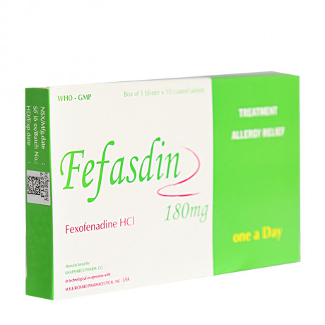 Fefasdin fexofenadin 180mg Khánh Hòa (H/10v)