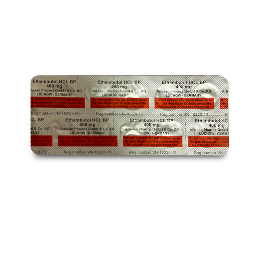  Ethambutol HCl BP 400mg Đức (Vỉ/10v)