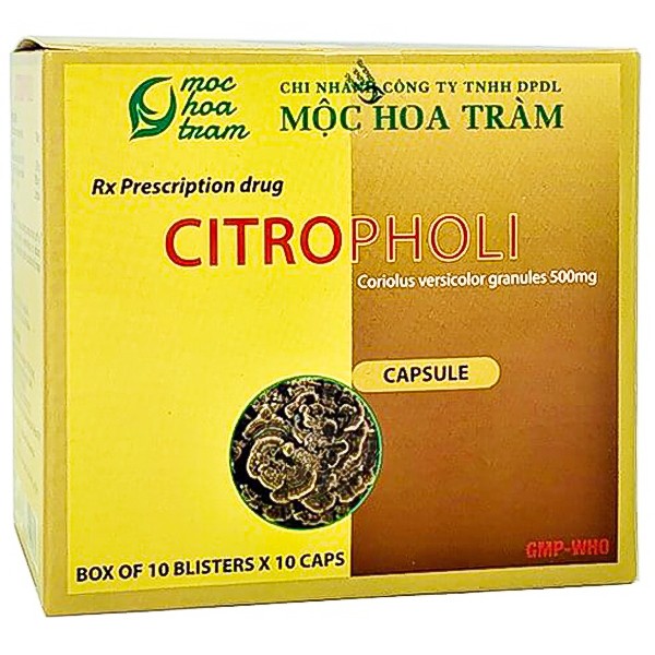 Citropholi Cốm Vân Chi 500mg Mộc Hoa Tràm (H/100v) Date 08/2027
