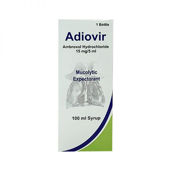 [T07297] Adiovir ambroxol hydrochloride 15mg/5ml Băng la đét (Lọ/100ml) date 11/2026 