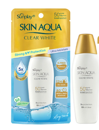 [T07349] Sunplay Skin Aqua clear white sữa chống nắng dưỡng da trắng mịn Rohto (Lọ/25g) nắp vàng