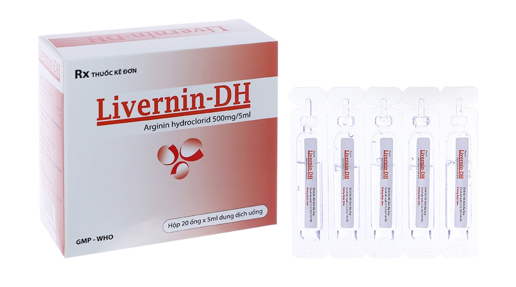 [T07474] Livernin DH arginin hydroclorid 500mg/5ml Hà Tây (H/20o/5ml) Date 02/2026