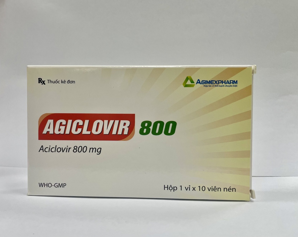 [T07531] Agiclovir 800 Acyclovir 800mg Agimexpharm (H/10v) 