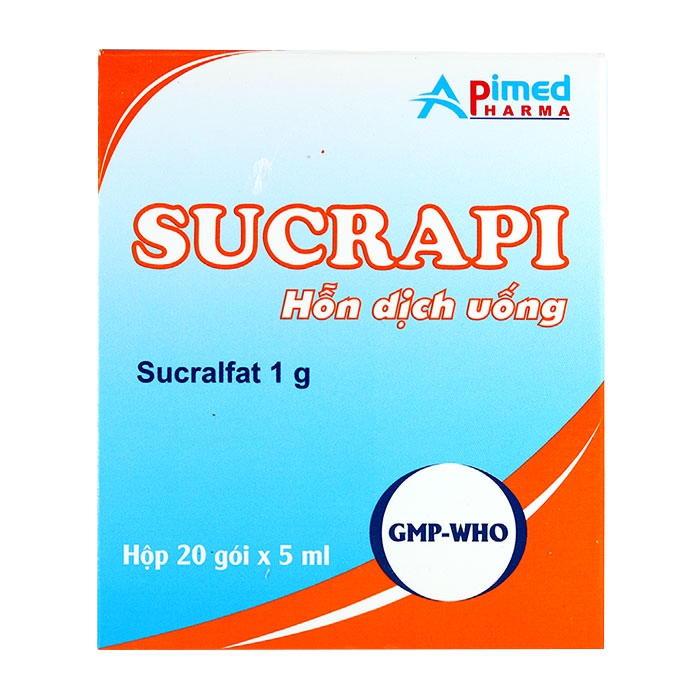 [T07823] Sucrapi Sucralfate 1g Apimed (H/20gói/5ml) Date 02/2027