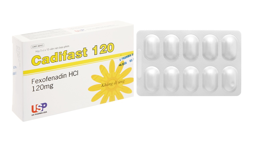 [T07913] Cadifast Fexofenadin HCI 120mg USP (H/30v) Date 12/2027