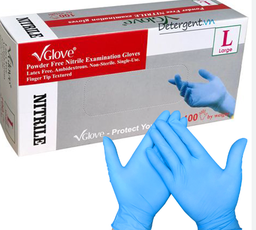 [T09118] Găng tay Nitrile không bột màu xanh size S Vglove (Thùng/10h)