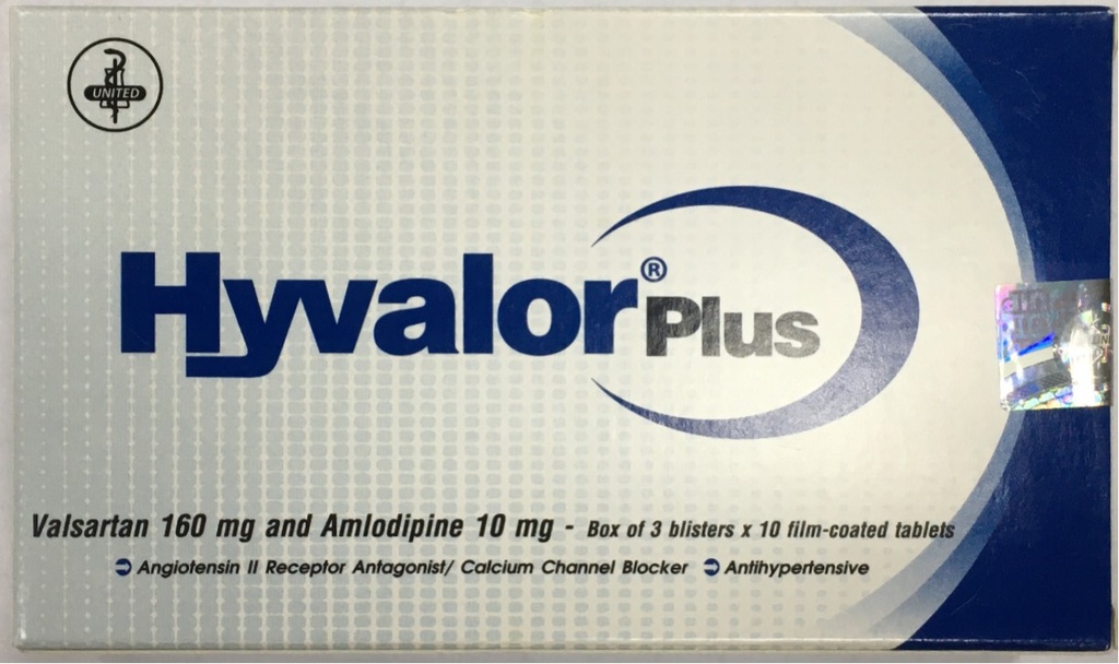 [T09903] Hyvalor Plus Valsartan 160mg/Amlodipine 10mg United (H/30v) 